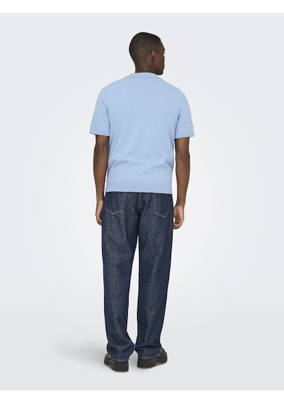 Only & Sons Onsthy Lıfe Reg Ss Resort Knıt Erkek Mavi Kazak - 22036550