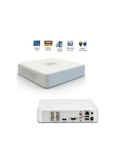 Ds-7104hghı-m1 4 Kanal Dvr H.265 Pro+ Güvenlik Kayıt Cihazı