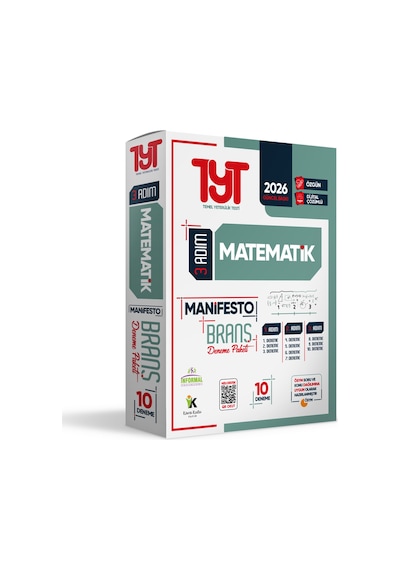 2026 YKS TYT Matematik 3 Adım Manifesto 10 Adet Branş Deneme Paketi Dijital Çözümlü