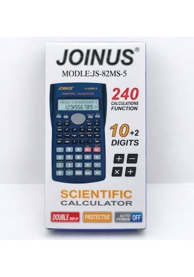 Joınus Js-82ms-5 Bilimsel Hesap Makinesi 240 Fonksiyon, 10+2 Haneli Ekran, Otomatik Kapanma Siyah