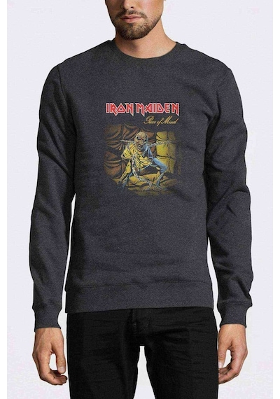 Maıden Pıece Of Mınd Baskılı Füme Antrasit Erkek Sweatshirt