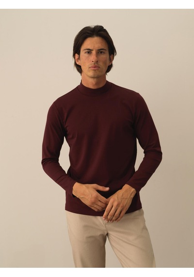 Xint Bordo Modal Dokulu Slim Fit Uzun Kollu Tişört 502040