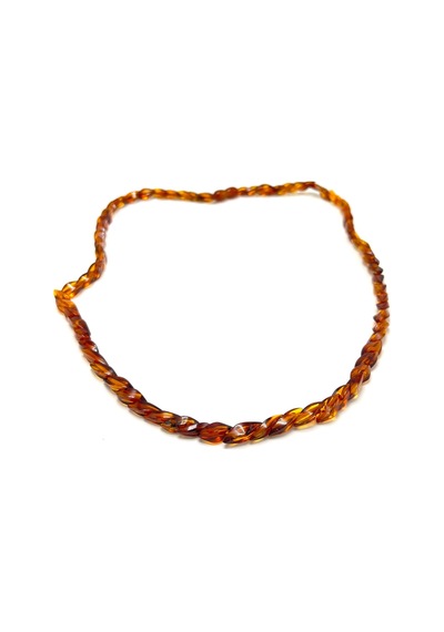 Sertifikalı Balık Sırtı Model Konyak Renk Yetişkin Kehribar Kolye 55 -60 Cm 10 - 12 Gr Çok Renkli
