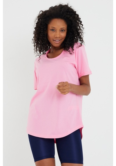 Kadın Pembe Pis Yaka Salaş T-shirt Ktcps001r06s Pembe