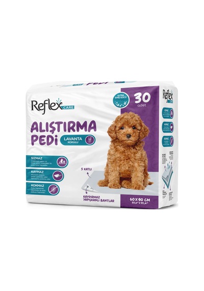 Reflex Care Lavantalı Kaydırmaz Köpek Alıştırma Pedi 60x90cm 30'lu