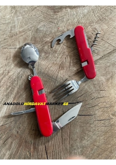 Kumanya Kaşığı Avcı Kampçı Seti Çatal Kaşık Seti Açacak Seti 6