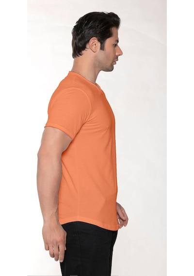 Black Horn Erkek Geniş Yaka %100 Pamuk Salaş T-shirt Somon