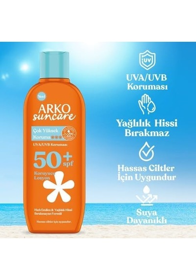 Güneş Bakım Sütü, Spf50+, 200 Mililitre