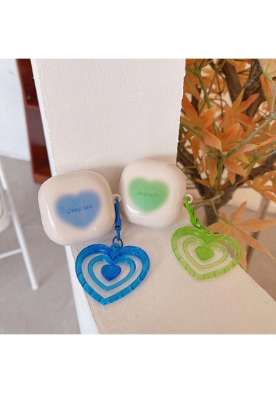 Caseonn Samsung Uyumlu Galaxy Buds Live - Buds Pro Kılıf Renkli Gösterişli Kalp Mor