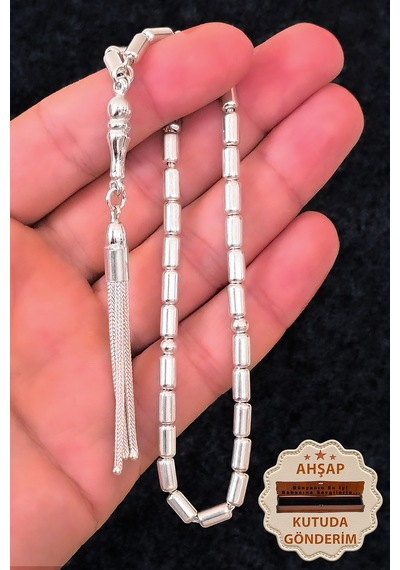 Gümüş Tesbih Kapsül Kesim Erkek Gümüş Tesbih 925 Ayar St383 Gümüş