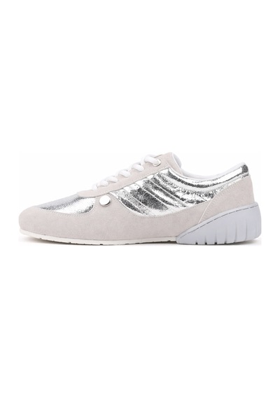 Stato Frame Kadın Sneaker Günlük Rahat Bağcıklı Spor Ayakkabı Gümüş