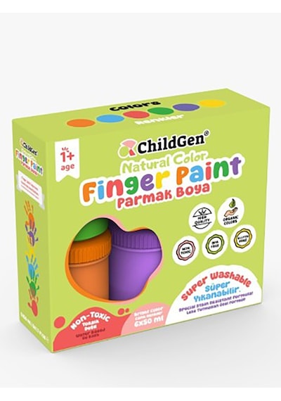 Childgen Süper Yıkanabilir 6'lı Parmak Boya Seti 6 x 50 G
