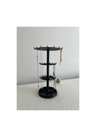 Dekoratif Modern Takı Standı, Takılık, Küpelik, Bileklik, Kolye, Takı Dolabı Düzenleyici, Takı Organizer Siyah