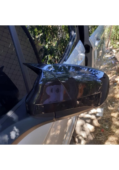 Sts Oto Aksesuar Ford Courier 2018-2021 Uyumlu Batman Yarasa Ayna Kapağı Piano Black Abs Plastik (01)