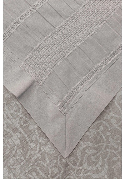 River 4 Parça Çift Kişilik Pike 230x250 , Fıttd. Çarşaf , Yastık Kılıfı Takımı %100 Pamuk Gri