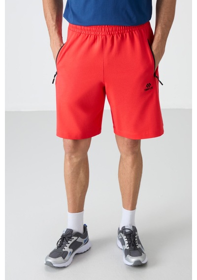 Tommy Life Fiesta Gizli Fermuar Arka Cepli Bağcıklı Standart Kalıp Erkek Şort - 81136 Kırmızı
