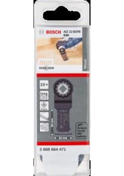 Bosch - Starlock - Aız 32 Bspb - Bım Sert Ahşap İçin Daldırmalı Testere Bıçağı 10'lu 2608664471