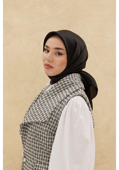 Silk Home Düz Shiny Eşarp - Siyah - Siyah