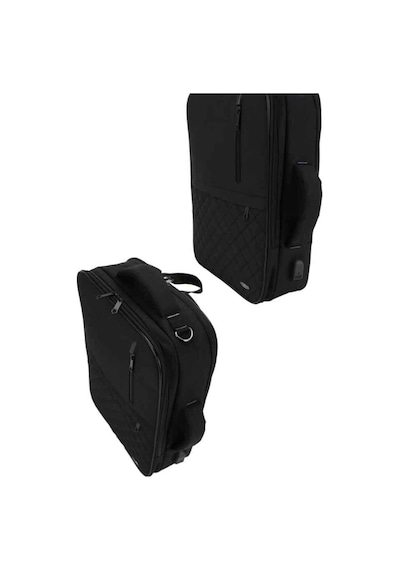 Case Club 1407 Laptop Sırt El Ve Omuz Çantası 15,6 İnç Usb Aparatlı Omuz Askılı Su Geçirmez Kumaş Siyah