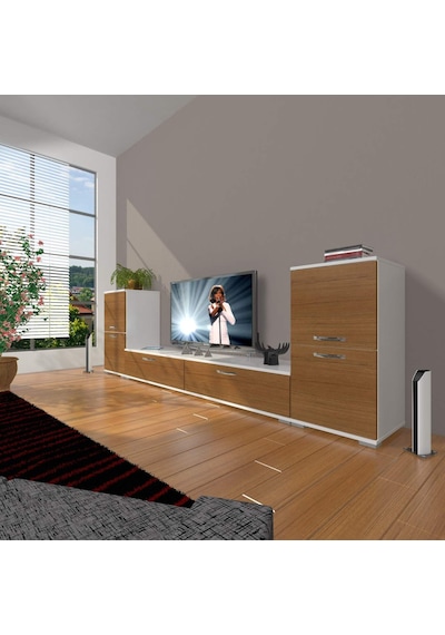 Decoraktiv Eko On2 Slm Std Tv Ünitesi Tv Sehpası Beyaz - Ceviz