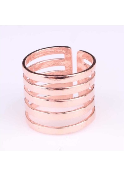 925 Ayar Gümüş Ince Şerit Yüzük, Pembe Rose (Pembe)-Ayarlanabilir