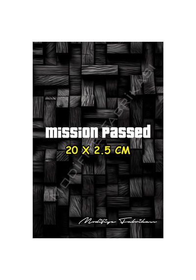 Mission Passed Sticker Folyo - Beyaz - 20 X 2.5 Cm