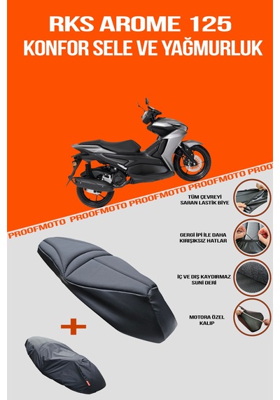 Rks Arome 125 Uyumlu Konfor Sele Ve Yağmurluk Kılıf