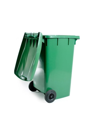 Omnipazar Sy-6510 Tekerlekli Kapaklı Plastik Çöp Konteyneri 240 Lt Yeşil Yeşil