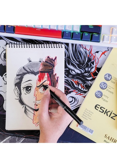 Etika Sahra A4 Spiralli Eskiz Defteri 50 Yaprak, 90 Gr İnce Dokulu Ivory Kağıt Sketchbook, Çi