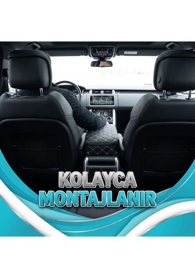 Alfa Romeo 145 Uyumlu Oto Kol Dayama Sünger Kolçak Minderi Siyah Deri Beyaz Dikişli