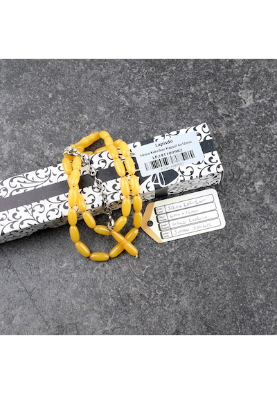 Sıkma Kebribar Usta İşi İmzalı Gümüş Kaplama Püskül Kapsül Kesim 6x12mm Tesbih