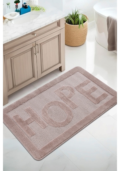 Doğal Kaymaz Taban Banyo Paspas Uzun Ömürlü Yumuşak Dokulu Su Emici Yıkanabilir Hope 60x100 Vizon