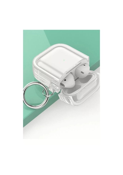 Movenchy Apple Airpods Uyumlu 4 4.nesil Shiny Şeffaf Kılıf - Siyah Çok Renkli