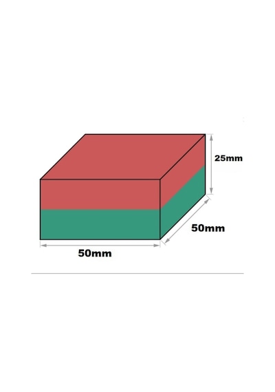 50Mm X En 50Mm X Kalınlık 25Mm Çok Güçlü Büyük Neodyum Mıknatıs