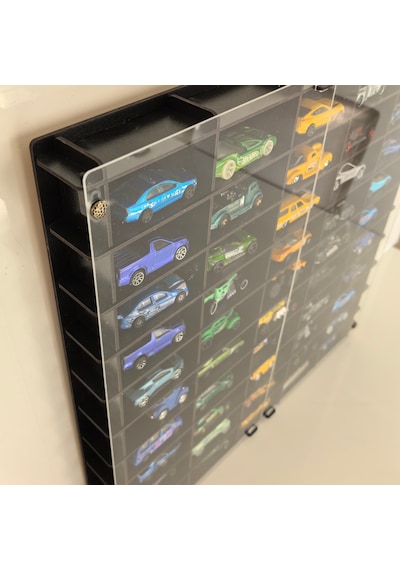 Pleksi Kapak 1/64 Hot Wheels Uyumlu 50 Araç Oyuncak Araba Rafı
