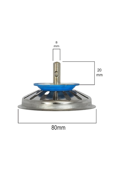Çöpmak Süzgeç Mutfak Lavabo Sifon Gider Metal Tıpa Süzgeci 8cm Paslanmaz Çelik Diğer