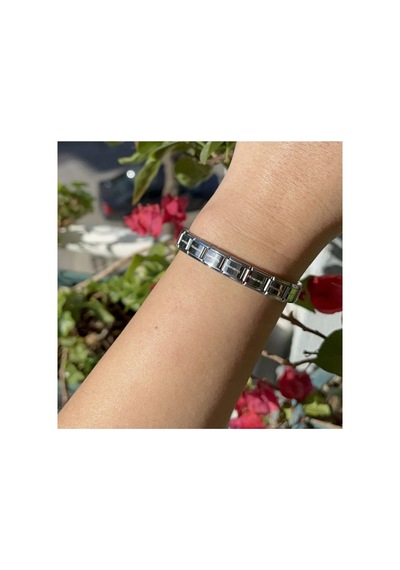 Unisex Italyan Charm Bileklik Paslanmaz Çelik Bileklik Gümüş
