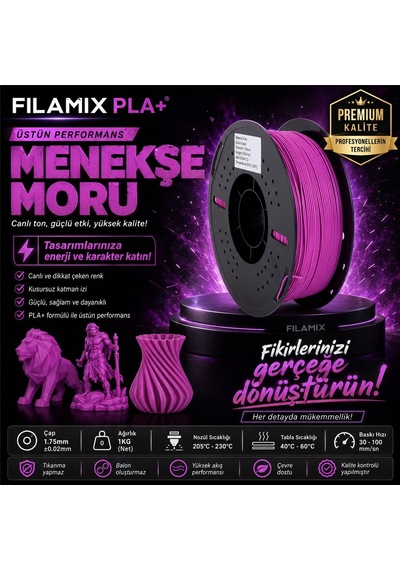 Filamix Pla+ Menekşe Moru Filament 1,75 Mm 1 Kg Plastik Makara