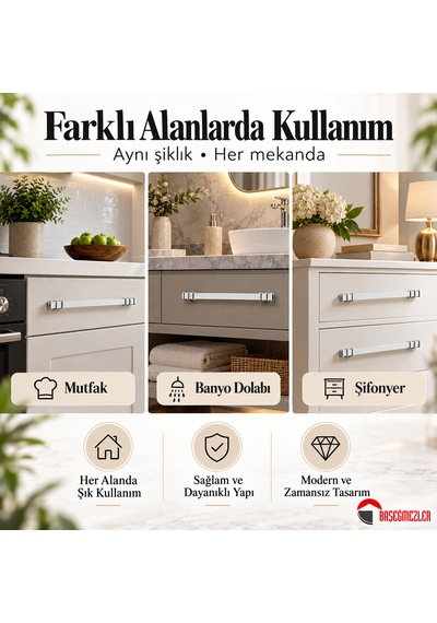 Haskan Kemer Kulp Krom/beyaz 160 Mm Krom - Beyaz