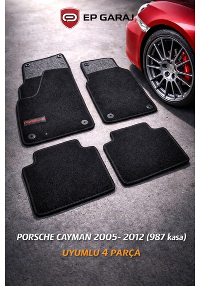 Porsche Cayman 2005-2012 987 Kasa Uyumlu Halı Paspas Özel Kesim, Kalın Tip