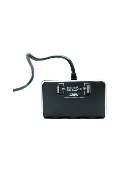 Araç Çakmak Çoklayıcı 3 Çakmak 2 Usb Çoğaltıcı Hızlı Şarjı Aleti