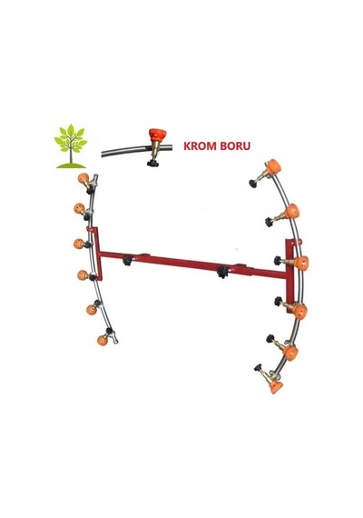 Tarım Garaj 6+6 Başlıklı Hilal Tip İlaçlama Makina Aparatı Krom Boru