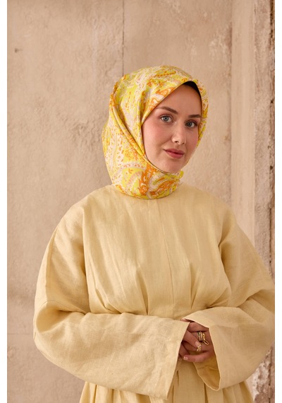 Silk Home Twill İpek Eşarp 11473-09 Sarı, Gümüş, Turuncu, Beyaz, Pembe