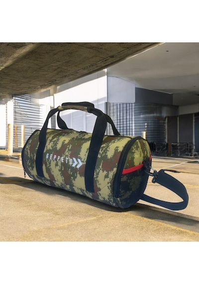 My Geppeto Bag Unisex Fitness Silindir Spor Çantası Kamuflaj