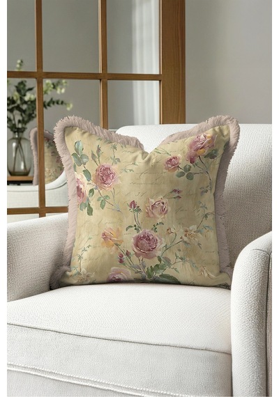 Vintage Gül Çiçekli Saçaklı Yastık Kılıfı - Romantik Bahar Bej Pudra Krem Püsküllü Kırlent Kılıfı Kayıp Esinti Lime Vintage Gül Çiçekli Saçaklı Yastık Kılıfı - Romantik Bahar Bej Pudra Krem Püsküllü Kırlent Kılıfı Kayıp Esinti Lime