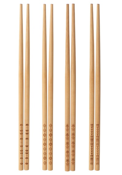 4'lü Set Yemek Çubuğu Uzunluk 24 Cm Ahşap Sushi Çubuğu Ikea Bambu
