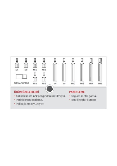 Dht 13 Parça Spline Power Bits Set