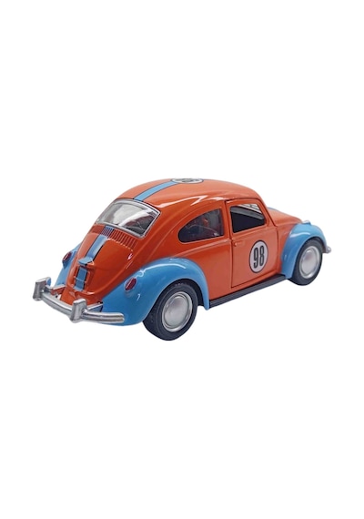 1:36 Metal Klasik Vosvos Çek Bırak Araba Kapıları Açılan Oyuncak 1967 Volkswagen Beetle - Turuncu