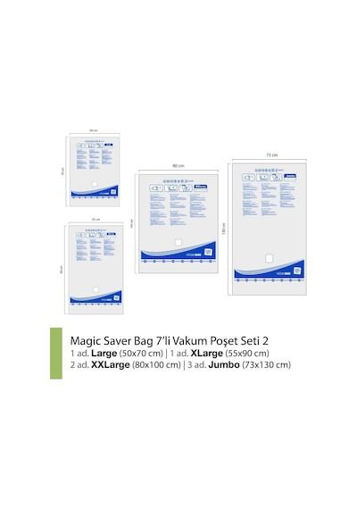 Magic Saver Bag 7'Li Vakumlu Poşet Seti 2