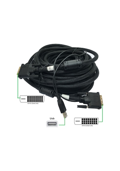 Dvı erkek erkek kablo dvı 24+1 usb power kablo 20 m